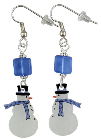 Blue Snowman, Earrings