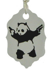 Panda With Handguns Earrings