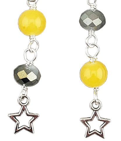 Gray & Yellow 2021 Star Earrings