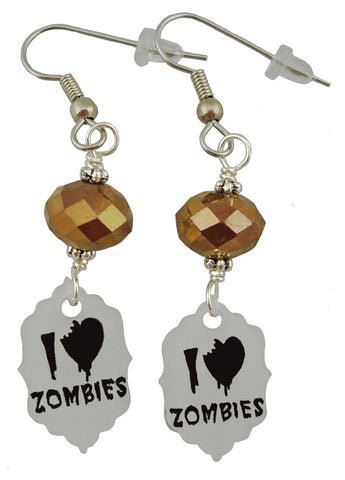 I Heart Zombies Earrings