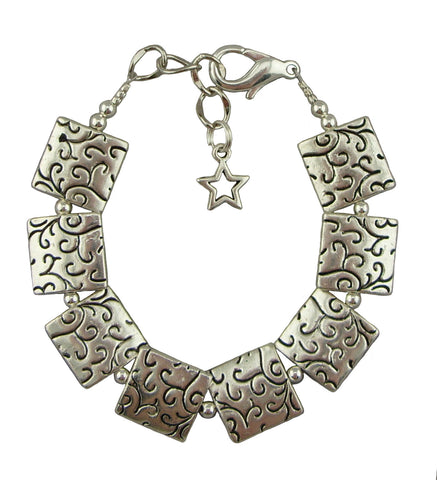 It's Hip To Be Square Pewter Bracelet