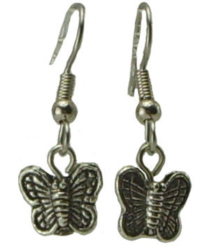 Butterfly Earrings, small, pewter