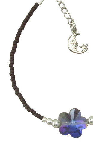 Brown and Blue Crystal Anklet