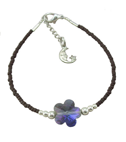 Brown and Blue Crystal Anklet