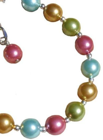 Kaleidoscopic Glass Pearl Adjustable Bracelet