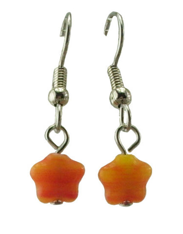 Orange Star Earrings, Small