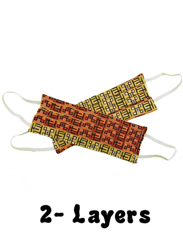 African Print 2-Layer Mask