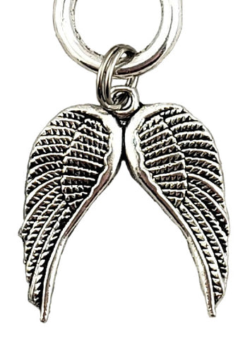 Angel Wing Earrings, Silver-Tone