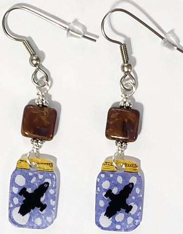 Serenity in a Mason Jar , Earrings