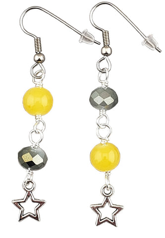Gray & Yellow 2021 Star Earrings