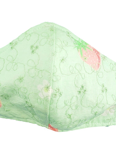 Light Green Strawberry 3-Layer Mask, Size: Woman/Teen