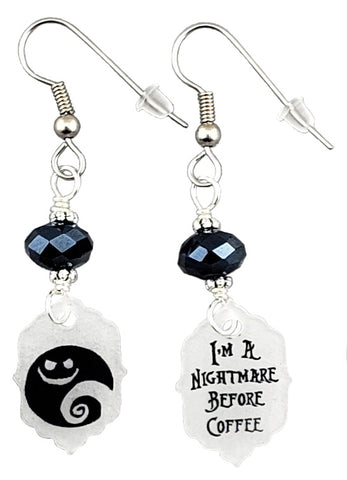 I'm a Nightmare Before Coffee, Earrings