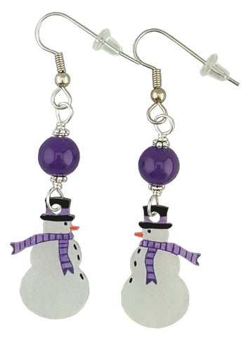 Puprle Snowman, Earrings
