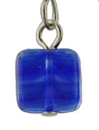 Small Blue Square Earrings