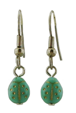 Turquoise Ladybug Earrings