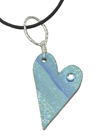 Blue-Green Recycled Mail Pendant