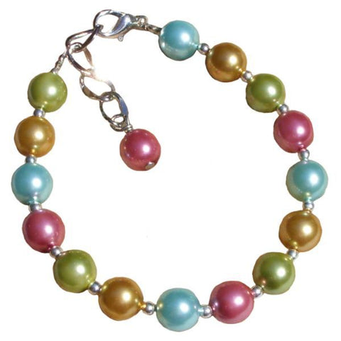 Kaleidoscopic Glass Pearl Adjustable Bracelet