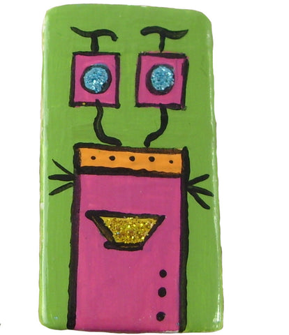 Pink and Green Robot Pendant