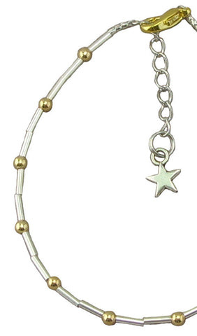 Silver and Gold Anklet
