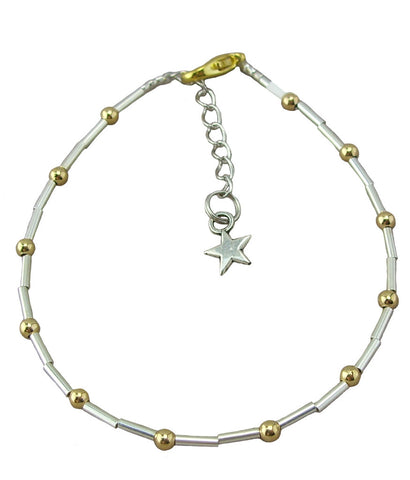 Silver and Gold Anklet
